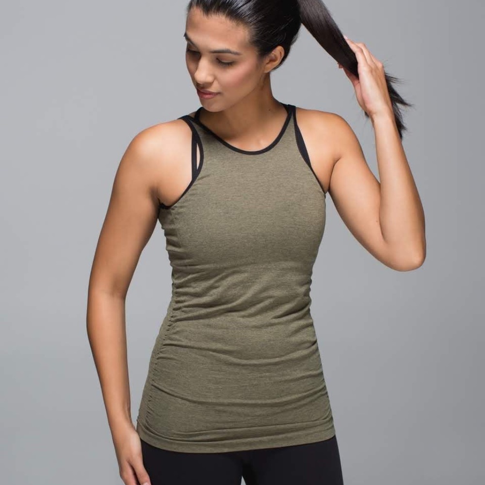 lululemon athletica Olive Green Racerback Tank Top